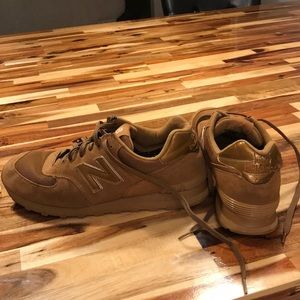 Gold khaki tennis shoes